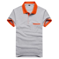 Серо-оранжевый воротник и карманы