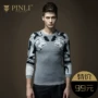 PINLI sản phẩm mùa thu mùa thu của nam giới phù hợp với vòng cổ áo thun đan áo len S163310095 áo khoác jean nam