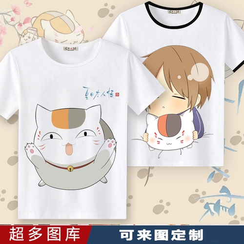 Учетные записи Friend natsume, аниме учителя кошки Гийжи окружают T -рубашки, мужчины и женщины.