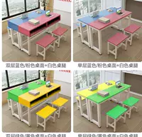 Hai lớp học đơn học của học sinh nội thất trường học bổ sung lớp học sắt rèn cơ sở đào tạo bàn ghế dày màu - Nội thất giảng dạy tại trường bàn giáo viên giá rẻ	