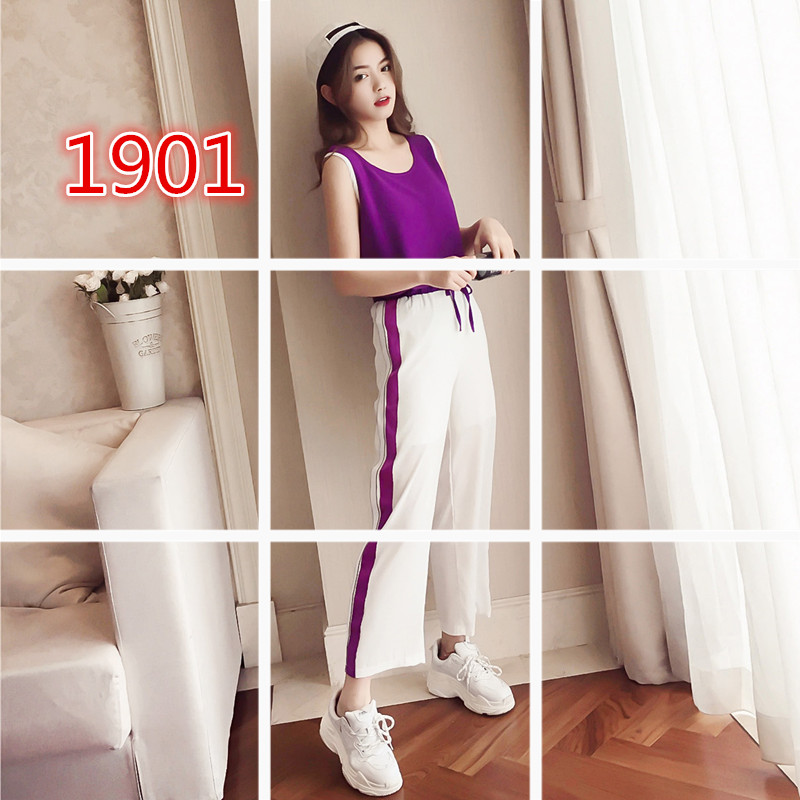 阔腿裤时尚套装女神范夏季2018新款网红背心