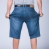 Mùa hè cộng với chất béo căng quần jean nam xl quần short chất béo, quá khổ 5 năm điểm quần 7 bảy quần quần bò ống rộng nam Cao bồi