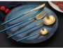 Dao kéo châu Âu đặt bộ bàn ăn Bồ Đào Nha Tây phương 304 thép không gỉ bít tết dao nĩa cà phê muỗng bốn bộ - Đồ ăn tối đĩa dùng 1 lần