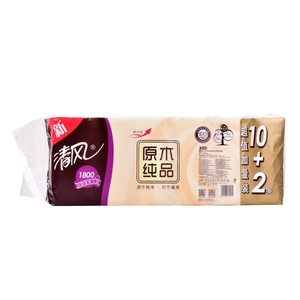 Qingfeng Log Pure 3-слойная рулонная бумага без стержня, 12 рулонов