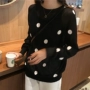 2018 đầu mùa thu Hàn Quốc phiên bản mới rỗng sóng điểm kem chống nắng đầu vòng cổ áo phần mỏng áo len áo sơ mi thủy triều của phụ nữ áo cardigan nữ
