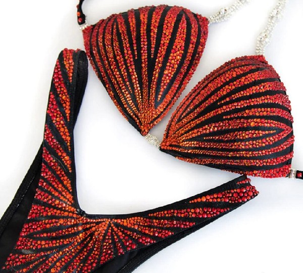 Сексуальный черный оранжевый купальник, США