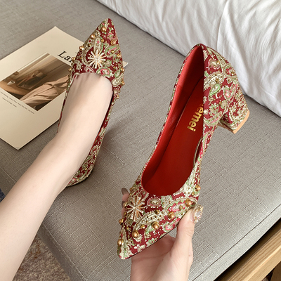 taobao agent Wedding shoes, footwear for bride, 2022 collection, for pregnant woman