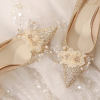 Золотые свадебные туфли, обувь на высоком каблуке, французский стиль, коллекция 2023