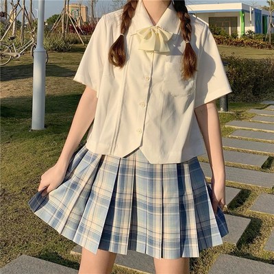 taobao agent Japanese school skirt, universal base student pleated skirt, organ, jacket, bra top, summer clothing, 2021 collection, with short sleeve