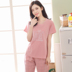 Đồ ngủ của Phụ Nữ Mùa Hè Thường Ngắn Tay Áo Bông Pyjama Quần Cắt Quần Cotton Đặt Hai mảnh Mùa Hè Mặc Nhà Mặc Bên ngoài ăn mặc