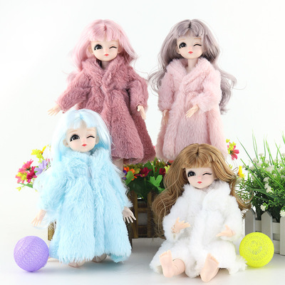 taobao agent 28/30 cm CM6 doll special wedding dress simulation fashion hair fur coat girls change clothes