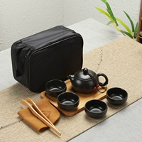 Один горшок из 4 чашек (поднос для чая с туристической сумкой) черный