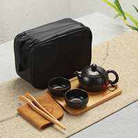 Чайный сервиз, черная сумка для путешествий с аксессуарами