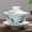 Lớn sứ màu xanh và trắng bao gồm bát gốm 250 ml bát sứ ba bát Jing Jing tea Jingdezhen Jingdezhen Kungfu bộ trà lớn bình lọc trà thủy tinh