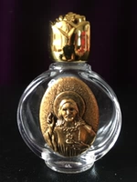 Древний золотой металл резьба Иисуса Святая Сердце Святая бутылка с водой