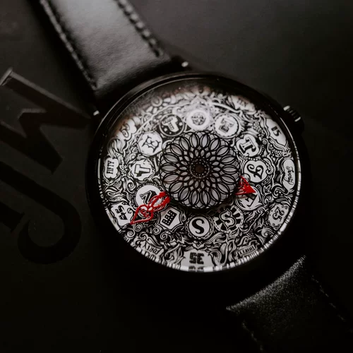 Оригинальный креативный калейдоскоп, автоматические механические механические часы, Великобритания, из натуральной кожи