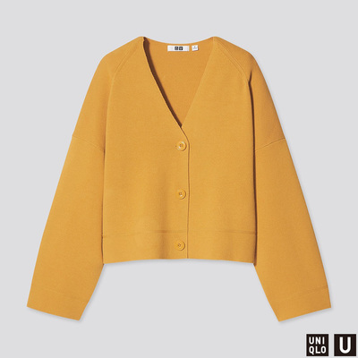 Uniqlo [Дизайнерское сотрудничество] Женское орешник V -Neck Рубашка (длинные рукава) 4373334 Uniqlo