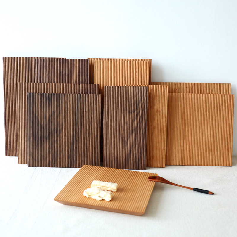Mưa gỗ | khay trà hình chữ nhật khay Nhật cherry sọc đầy gỗ khay gỗ khay ăn nhẹ handmade
