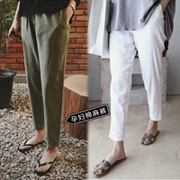 Phụ nữ mang thai chín quần trong mùa hè mặc phần mỏng quần cotton dạ dày quần 2018 new casual loose hot mom phụ nữ mang thai triều đầm bầu thời trang