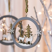 Скандинавское рождественское украшение, деревянная подвеска, потолочный макет