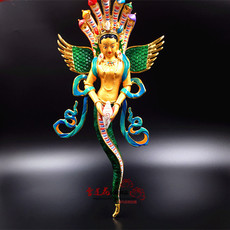 Изображения Будды, Статуи божества 密宗佛像摆件/观音菩萨侍者/纯铜彩绘龙女菩萨佛母