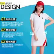 Váy golf nữ mùa hè Váy polo golf GOLF bóng phù hợp với tay áo ngắn Váy Hàn Quốc - Thể thao sau