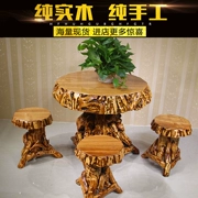 Gỗ rắn chạm khắc bàn trà bàn trà thơm bàn giải trí Bàn gốc gỗ gốc cây bàn phẳng Bàn ăn Bàn tròn Bàn máy tính - Các món ăn khao khát gốc