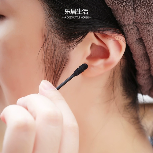 Японская двойная головка из хлопчатобумажной палочки очищающая резьбовая макияж Медицинский дезактивация углеродного антибактериального хлопка 180