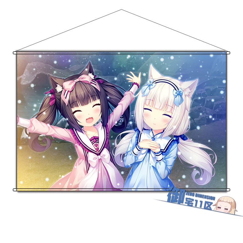 Аниме-панно NEKOPARA chocola и maple, 60×90 см или брелок, ПВХ/металлический держатель