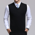 Mùa thu và mùa đông mới trung niên của nam giới cashmere vest len ​​vest V-Cổ kích thước lớn trung niên vest áo len áo len Dệt kim Vest