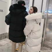 Cặp vợ chồng quần áo mùa đông áo khoác cotton dài nam phiên bản Hàn Quốc của chiếc áo khoác lông thú sang trọng