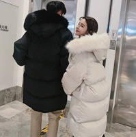 Cặp vợ chồng quần áo mùa đông áo khoác cotton dài nam phiên bản Hàn Quốc của chiếc áo khoác lông thú sang trọng áo bomber nam