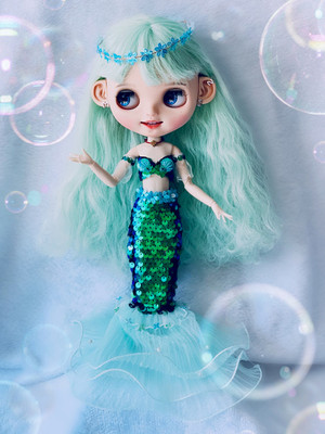 taobao agent OB11 6 points BJD small cloth Blythe Kerr's strange Gaosa clothing material package beauty mermaid DIY baby clothing material bag