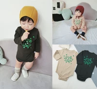 Yuner mẹ bé trai bé bông dài tay jumpsuit sơ sinh bé cotton dài tay ra romper đồ ngủ bé trai