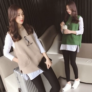 Phiên bản Hàn Quốc của phụ nữ mang thai mùa đông set 2018 mẫu thời trang mới thả lỏng hai mảnh mùa đông mang thai hoang dã mùa đông ra