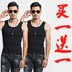 Mùa hè nam màu rắn vest làm việc bên ngoài mặc đáy áo sơ mi mồ hôi Hàn Quốc vest top đen và trắng học sinh trung học đồ lót nhỏ Lót