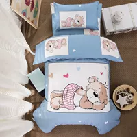 Bông mẫu giáo quilt ba mảnh bé lõi giường cũi em bé sáu mảnh cotton quilt cover trẻ em mùa đông quilt 	mẫu chăn ga cho bé trai	