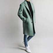 2017 mùa thu và mùa đông mới của Hàn Quốc phiên bản của đôi phải đối mặt với cashmere coat trench coat nam phần dài áo len coat coat nam
