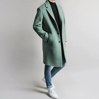 2017 mùa thu và mùa đông mới của Hàn Quốc phiên bản của đôi phải đối mặt với cashmere coat trench coat nam phần dài áo len coat coat nam mẫu áo khoác nam đẹp 2021