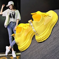 Демисезонная универсальная желтая сверхлегкая дышащая спортивная обувь, в корейском стиле, 2020, мягкая подошва