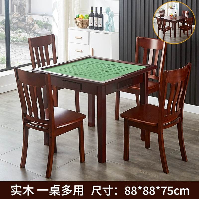 Miễn phí vận chuyển bàn ghế mạt chược bằng gỗ nguyên khối, bàn mạt chược đơn giản dùng trong gia đình, bàn ăn ký túc xá, bàn đa dụng, bàn cờ vua và bài, bàn mạt chược 