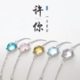 Thiết kế ban đầu đầy sao bầu trời topaz S925 vòng tay bạc sterling nữ Nhật Bản và Hàn Quốc Cô gái hoang dã bốn lá cỏ ba lá Quà tặng ngày Valentine Trung Quốc vòng huyết long