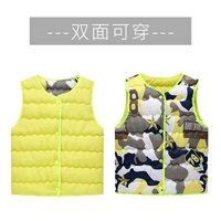 Mới bé gái áo vest cotton vai bé trai phim hoạt hình dày xuống vest bông mùa thu và mùa đông cô gái mặc áo vest cotton ấm áp mặc - Áo ghi lê áo khoác em bé ấm áp