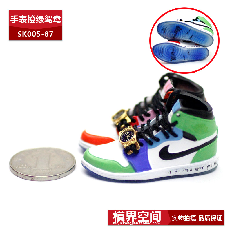 005-87 [Watch Orange Green Mandarin Duck]1 than 6 Man soldier shoes 12 inches image Toys Garage Kit Ornaments Joe 1 generation Barb hollow structure three-dimensional Model series