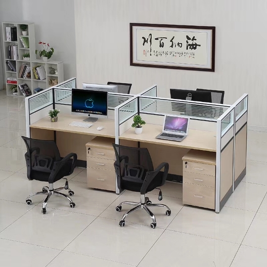 职员办公桌简约现代屏风电脑桌员工组合4人位隔断2人卡座家具