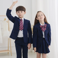 Bộ đồng phục học sinh phù hợp với trẻ em Bộ quần áo lưới Anh nhỏ phù hợp với học sinh lớp dịch vụ mẫu giáo phục vụ sân vườn - Đồng phục trường học / tùy chỉnh thực hiện cửa hàng quần áo trẻ em