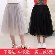 Cô gái váy trong đoạn dài mùa xuân và mùa hè và mùa thu mô hình trong các trẻ em lớn và trẻ em Hàn Quốc phiên bản của váy rắn màu mẹ-con váy dài váy lưới