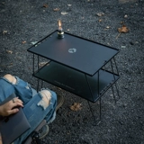 Двухэтажный черный универсальный стол для пикника для кемпинга для стола