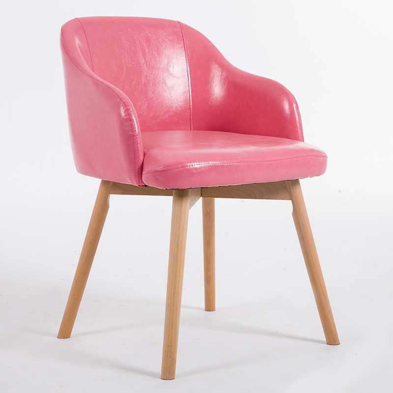 Pink-Oil wax leather-Original wood feet