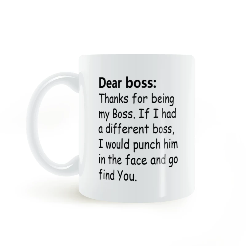 [感谢您成为我的老板马克杯陶瓷白色喝水牛奶咖啡杯子Dear boss]
